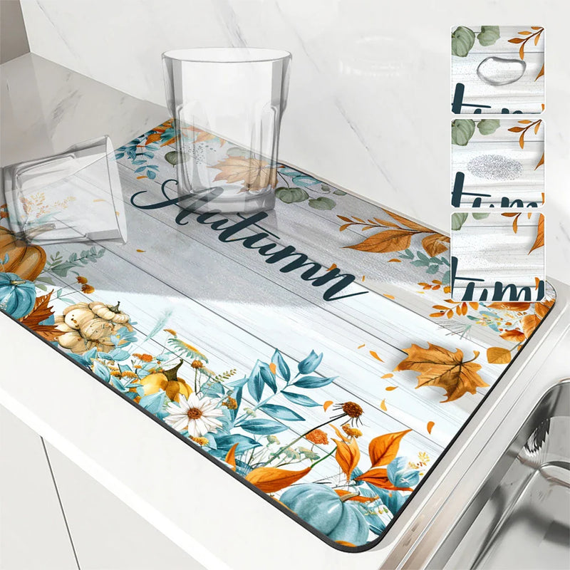 Axyaa Absorbent Kitchen Drying Mat for Table Decoration