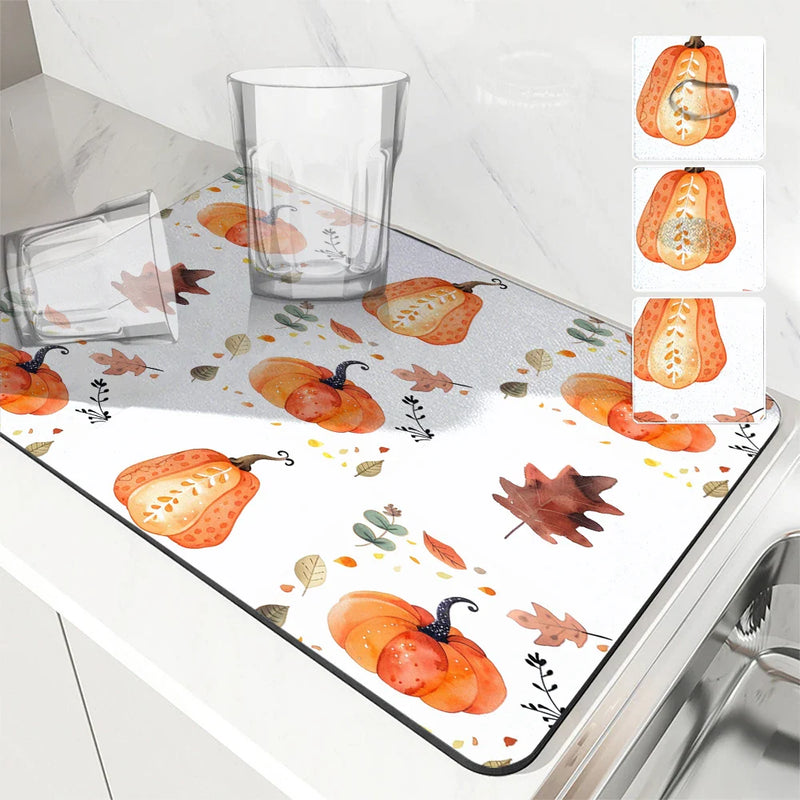 Axyaa Coffee Mat Dish Draining Pad Drain Quick Drying Kitchen Bathroom Placemat