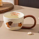 Axyaa Ceramic Breakfast Mug Set - Korean Style Drinkware for Coffee, Tea, and Oatmeal