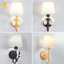 Axyaa Modern Fabric Shade Wall Sconces for Home, Hotel, Study Rooms