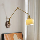 Axyaa Ceramic Copper LED Wall Lamps with Pull Chain Switch for Bathroom Bedroom Living Room