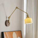 Axyaa Ceramic Copper LED Wall Lamp with Pull Chain Switch for Modern Home Decor