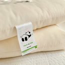Axyaa Panda Decor White Sleeping Pillow for Neck Health, 100% Cotton, Kids & Adults