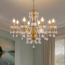 Axyaa Luxury Crystal Candle Chandelier Foyer Pendant Lights