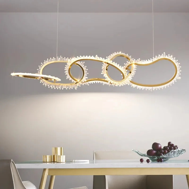 Axyaa Modern LED Pendant Chandeliers for Indoor Living and Dining Room Lighting