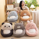 Axyaa Plush Animal Lazy Sofa Cushion with Integrated Backrest