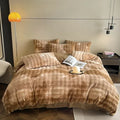 Axyaa Rabbit Plush Four-Piece Sheet Set - Cozy Autumn/Winter Bedding
