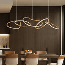 Axyaa Rose Gold LED Chandeliers Circle Rings Hanging Lights Fixtures