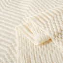 Axyaa Cream White Oversized Blanket with Tassel, Cozy Knitted Throw for Sofa and Bed
