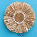 Axyaa Nordic Rattan Wall Basket Decor - Hanging Ornament and Crafted Wall Frame