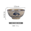 Axyaa Japanese Retro Ceramic Rice Bowl - Quality Tableware for Dining