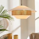 Axyaa Wabi-sabi Hemp Rope Pendant Light for Living Room, Hand-woven Chandelier Lighting