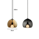 Axya Modern Round Glass Pendant Lamp for Restaurant with Concave Base