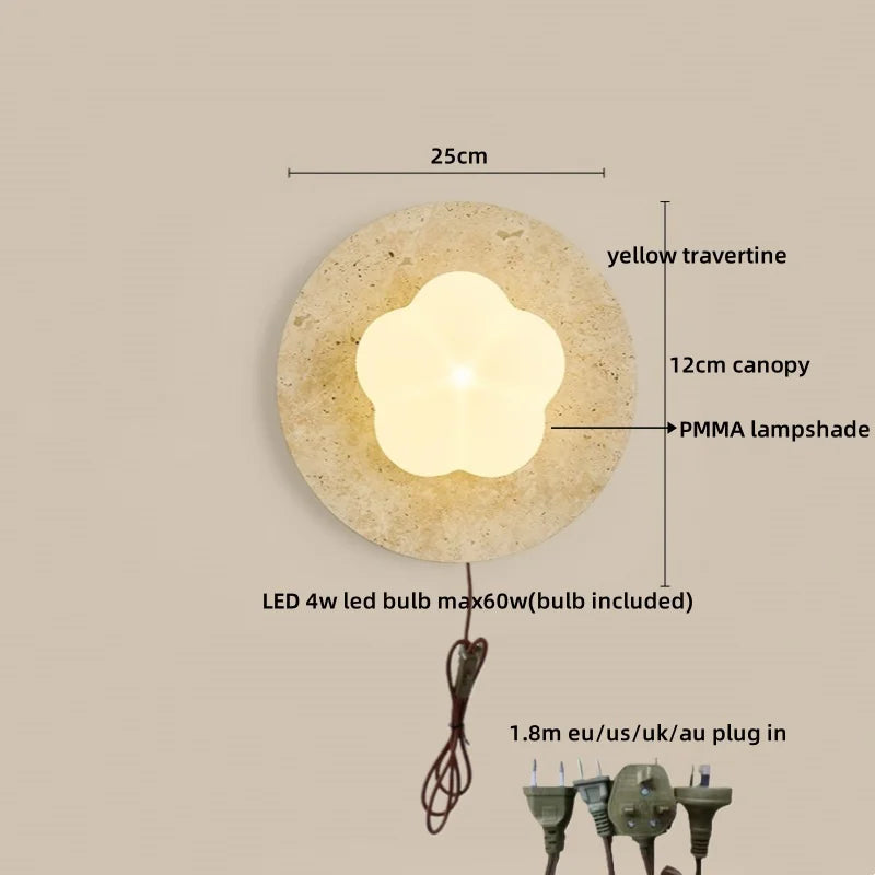 Axyaa LED Wall Clock Yellow Stone Light for Modern Nordic Decor