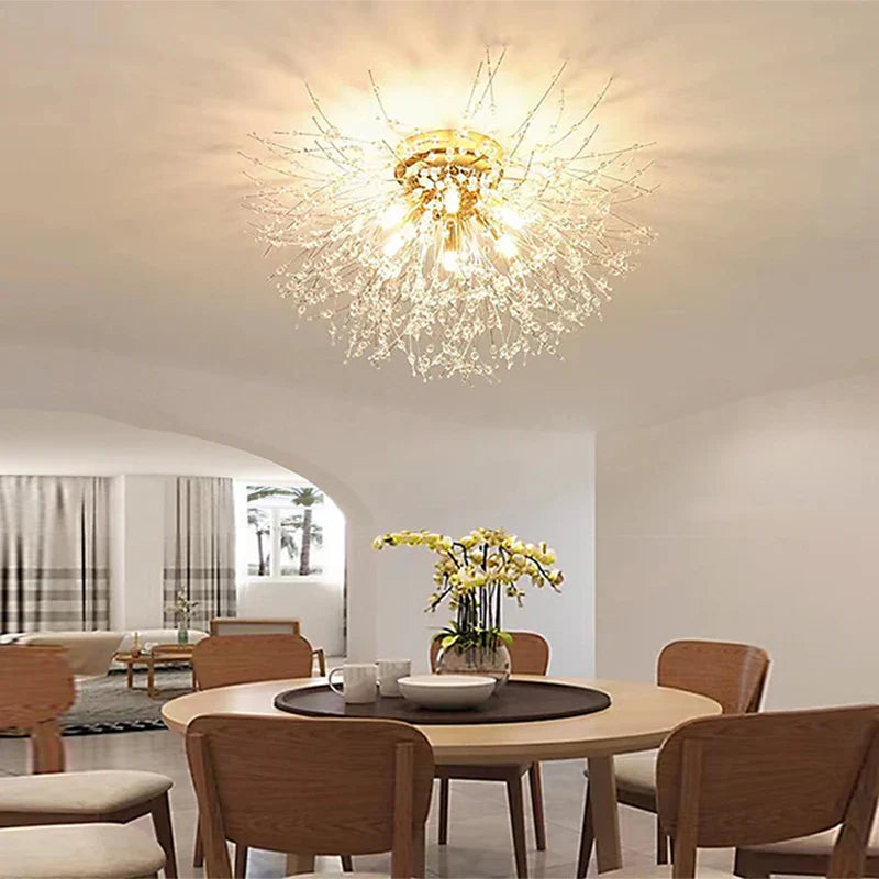 Axyaa Nordic LED Crystal Chandelier Ceiling Light for Home Decor