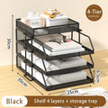Axyaa Metal Desktop File Rack, Multi-Layer Bookcase & Office Storage for Data Organization
