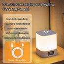 Axyaa LED Table Lamp Clock Dimmable Night Light Remote Touch Display