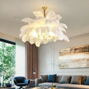 Axyaa Nordic Ostrich Feather Art Chandelier for Home Decoration