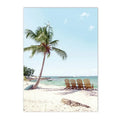 Axyaa Seascape Canvas Painting: Beach Coconut Tree Wall Art Print for Living Room