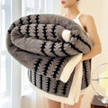 Axyaa Geometric Striped Fleece Blanket | Soft Plush Winter Throw Blanket
