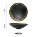 Axyaa Ceramic Black Gold Sand Dim Sum Bowl Small Dishes Molecular Cuisine