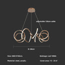 Axyaa Gold Twisted Ring LED Pendant Chandeliers for Home Decor Lighting