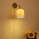 Axyaa Ceramic Wall Sconce Lamp with Pull Switch - Vintage Brass Wall Light