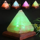 Axyaa Natural Crystal USB Salt Lamp Triangle Hand Carved Purifier Night Light