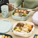 Axyaa Double-deck Divided Plastic Lunch Box - Kids Bento Box for Picnic & Fruit Salad