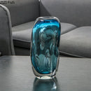 Axyaa Blue Bubble Glass Vase Hydroponic Flower Pot Modern Desk Decoration