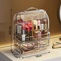 Axyaa Clear Lipstick Holder with Lid and Handle, Compact Makeup Organizer