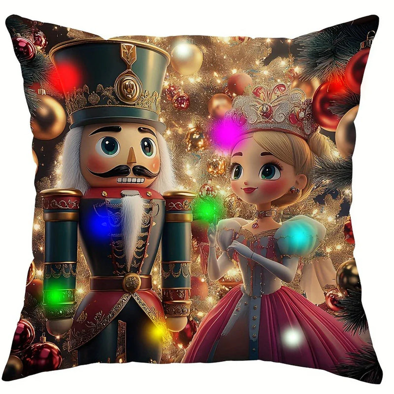 Nutcracker Princess LED Pillowcase - Festive Christmas Home Decor by Axyaa
