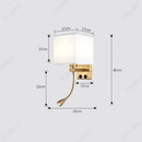 Axyaa LED Fabric Wall Light with Rotating Spotlight and USB Charging Port