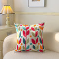 Axyaa Pastoral Flower Embroidery Pillowcase - Canvas Towel Sofa Cushion Cover