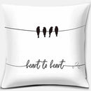 Axyaa Geometric Print Cushion Cover, Black and White, Square Pillowcase