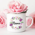 Axyaa Personalized Enamel Flower Mug for Bachelorette Party and Wedding Bridal Shower