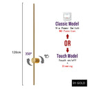 Axyaa LED Wall Lamp 350° Rotation Modern Wall Light, Touch Switch, Adjustable Gold