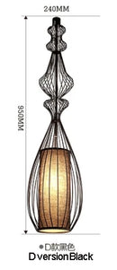 Axyaa Geometric Pendant Lamp Rope Birdcage Light Fixture E27 Scandinavian Style