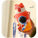 Axyaa Kids Straw Cup with Shoulder Strap - Leakproof & Portable - Cartoon Design