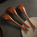 Axyaa Long Handle Wooden Rice Spoon for Noodles, Soup & Everyday Use