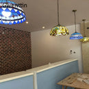 Axyaa Stained Glass Pendant Lights - Mediterranean Baroque Design