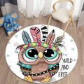 Axyaa Lion Cartoon Animal Round Carpet for Living Room Children's Bedroom
