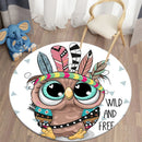 Axyaa Lion Cartoon Animal Round Carpet for Living Room Children's Bedroom