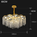 Axyaa Gold Crystal Chandelier for High Ceiling Villa Décor