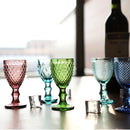Axyaa 6-Piece 50ml Vintage Embossed Goblet Shot Glass Set