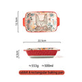 Axyaa Forest Animals Ceramic Baking Pan with Handle and Salad Bowl Set