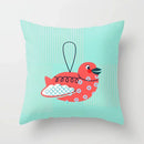Axyaa Cute Animal Print Polyester Pillowcase for Bedroom Living Room 45x45cm