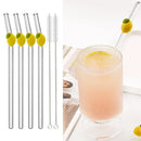 Axyaa Glass Straws - Lemon Shaped Eco-Friendly Smoothie Cocktail Bar Accessories