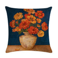 Axyaa Floral Vase Print Linen Cushion Cover 45*45cm