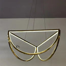 Axyaa Semi-Circular LED Pendant Light - Stainless Steel Chandelier for Home and Hotel